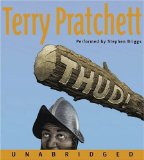 Reader: Stephen Briggs
Short Review: This fun, funny, and often thoughtful story follows Sam Vimes as he investigates the murder of dwarven leader Grag Hamcrusher. Vimes is a father and husband, an unwilling member of the nobility, Commander of the watch, and a good old copper. He is pressured into hiring the first Vampire on the watch and has to manage religious and racial tensions between humans, vampires, werewolves, igors, dwarfs, and trolls while simultaneously solving a murder and preventing the outbreak of a troll v. dwarf war. The book is read by the wonderful Stephen Briggs, a regular reader for Pratchett's books and one of my absolute favorite audiobook narrators.